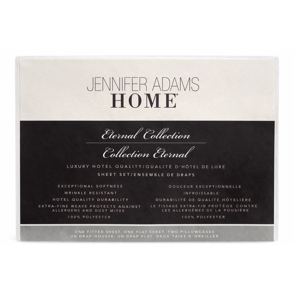 Jennifer Adams Home Eternal Collection Full White‎ Sheet Set 4 Pc Microfiber New